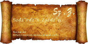 Szórát Zalán névjegykártya